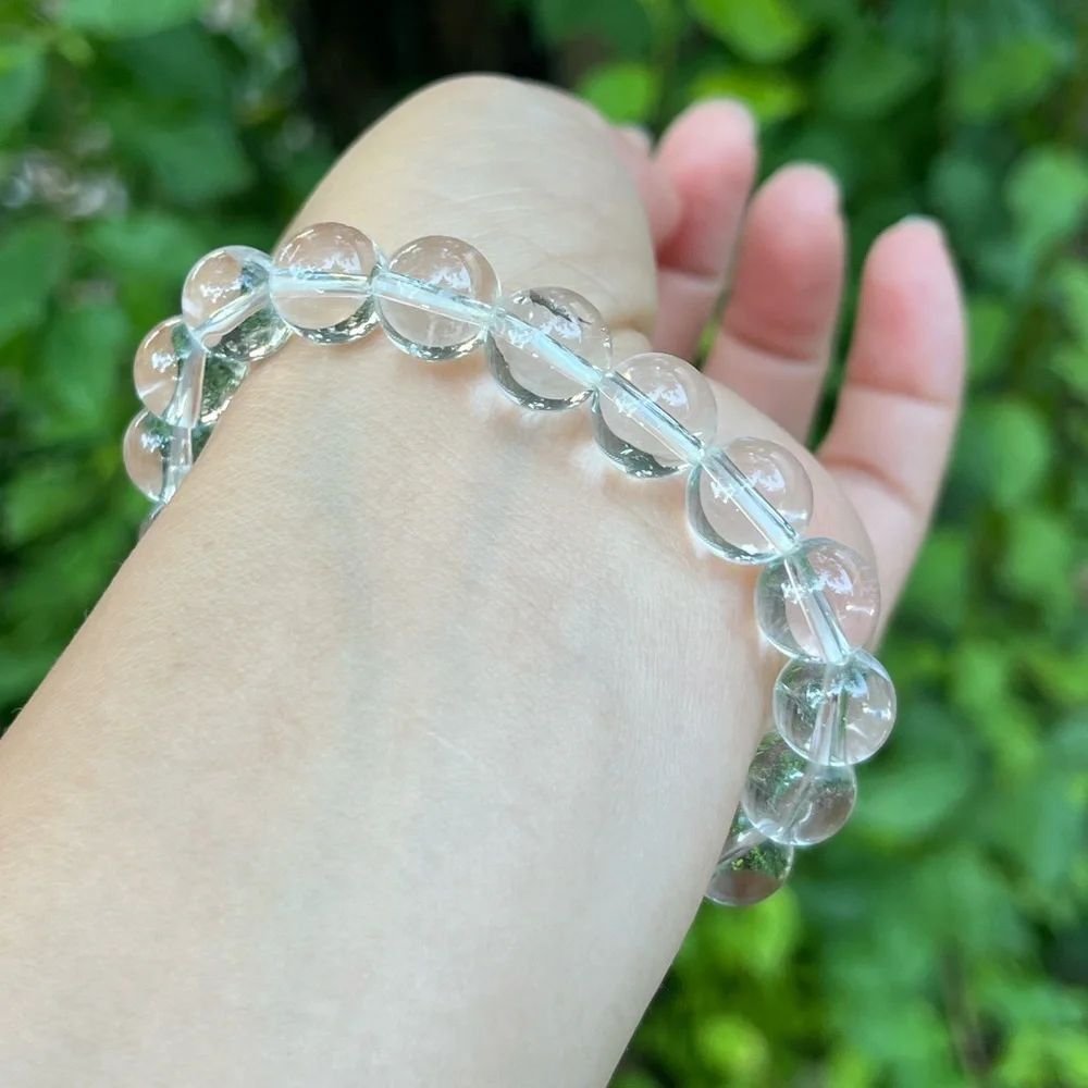 9.5mm‎ stretchable clear quartz bracelet